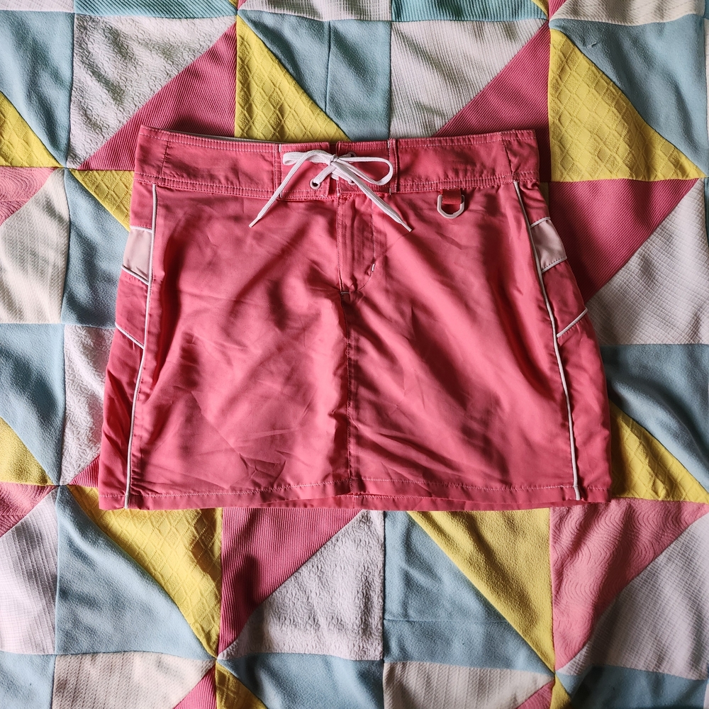 Pink Mini Skirt with White Accents